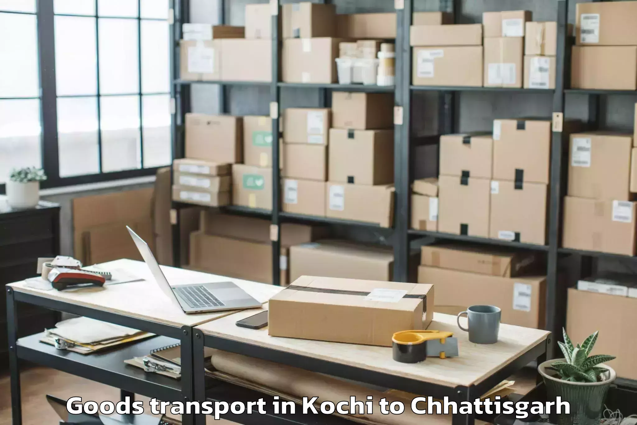 Comprehensive Kochi to Raipur Airport Rpr Goods Transport